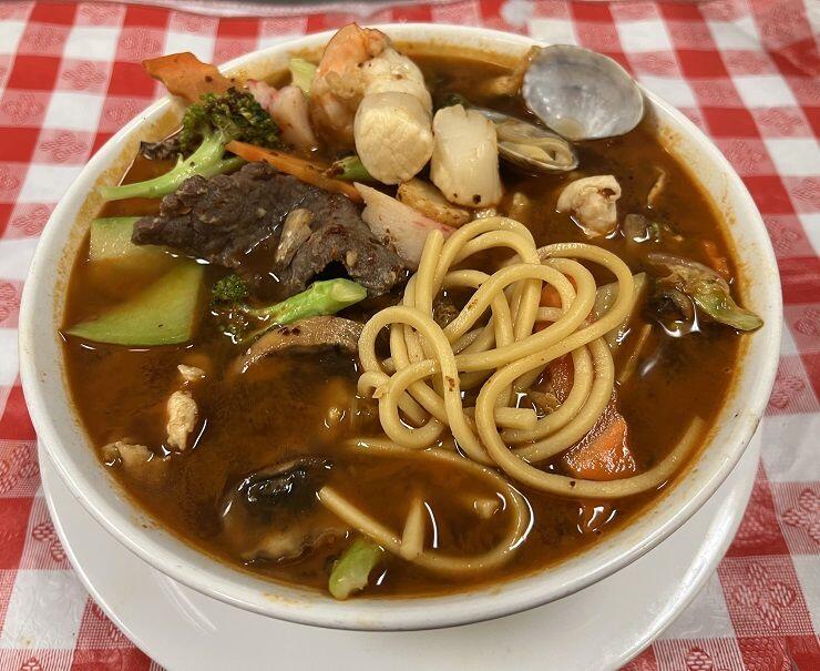 Spicy seafood noodle soup
